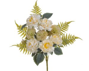 Kytice mix s velkými květy - bílá