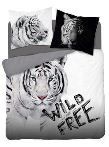 Povlečení Bílý Tygr Wild Free Bavlna, 220/200, 2x70/80 cm