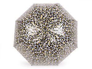 Dámský / dívčí průhledný vystřelovací deštník leopard