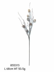 Dekorační větvička s šiškami P2310 - 68 cm