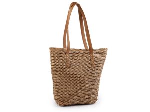 Háčkovaná kabelka z rafie - lýka se zipem 33x36 cm