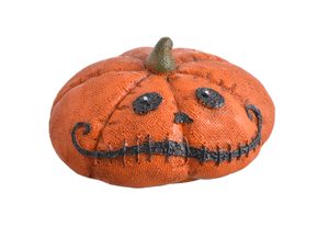Podzimní dekorace dýně halloween placatá 8 cm