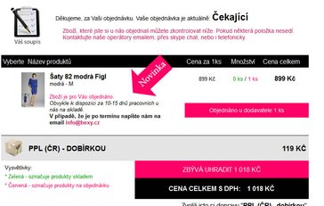 Nová funkce pro ty z Vás, kteří čekají na objednávky