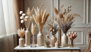 Tipy na elegantní aranžování sušených květin a travin v interiéru