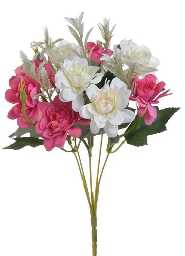 Kytice jiřin 10 květů - krémová/růžová 31 cm