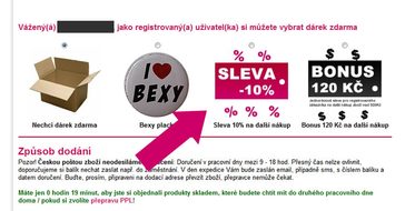 Nové typy dárků pro registrované zákazníky