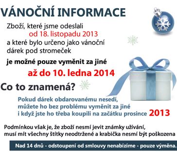 Výměna zboží až do 10. ledna 2014