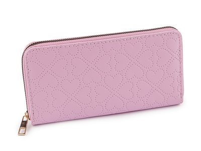 Dámská peněženka srdce 10x19 cm{% if variant.name %} – 2 růžová sv.{% endif %}