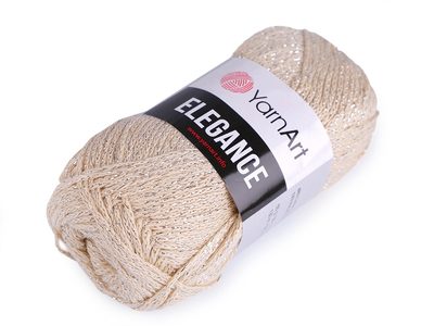 Pletací příze Elegance lurex 50 g{% if variant.name %} – 2 (119) béžová světlá stříbrná{% endif %}