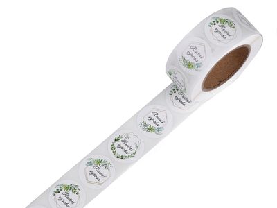 Papírové samolepky Ruční výroba Ø25 mm{% if variant.name %} – 2 ruční výroba bílá zelená{% endif %}