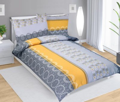 Krepové povlečení Šedá,Žlutá 80/417{% if product.brand.name %} – Bellatex{% endif %}