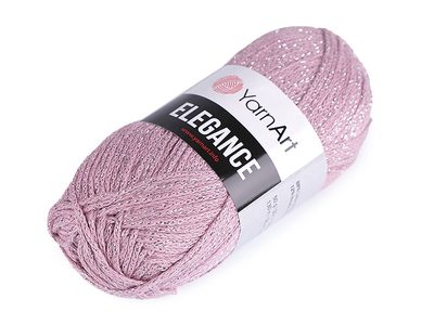 Pletací příze Elegance lurex 50 g{% if variant.name %} – 3 (110) starorůžová sv. stříbrná{% endif %}