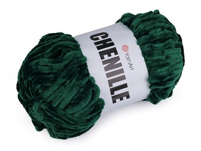 Pletací žinylková příze Chenille 100 g{% if variant.name %} – 12 (574) zelená tmavá{% endif %}