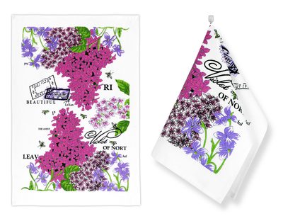 Kuchyňská utěrka 1 ks Růžová,Fialová 201 - 1ks 40x60 cm – fotka 1