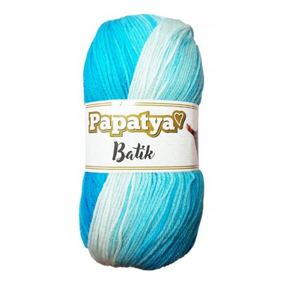 Papatya Batik 100g – akrylová příze s barevnými přechody{% if variant.name %} – 554-06 odstíny tyrkysové krémové{% endif %}