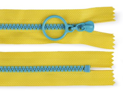Kostěný zip barevný No 5 délka 20 cm{% if variant.name %} – 14 žlutá modrá{% endif %}