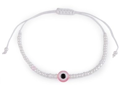 Náramek shamballa Alláhovo oko{% if variant.name %} – 4 bílá růžová{% endif %}
