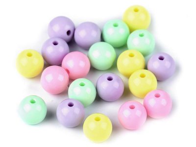Plastové korálky Color Ø10 mm barevný mix 25 kusů{% if variant.name %} – 3 mix{% endif %}