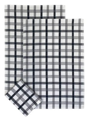 Utěrka Extra savá 50x70 cm Káro černé 3 ks – fotka 2