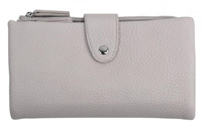 Prakticky prostorná rozložitelná šedá dámská peněženka se stříbrnými doplňky{% if product.brand.name %} – Herisson{% endif %}
