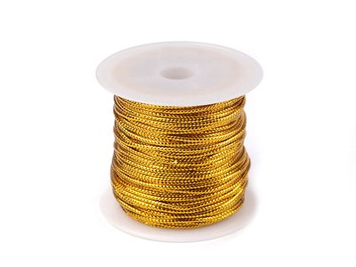 Šnůrka s lurexem Ø2 mm kulatá, vánoční{% if variant.name %} – 2 zlatá{% endif %}