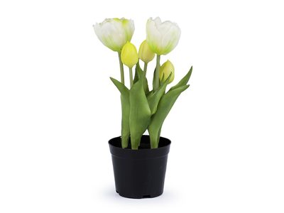 Umělé tulipány v květináči{% if variant.name %} – 1 bílá{% endif %}