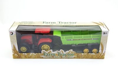 Traktor s vlekem plast 35cm na setrvačník v krabici – fotka 3