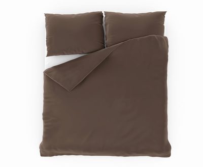 Saténové bavlněné prodloužené povlečení LUXURY COLLECTION 140x220, 70x90cm tmavě hnědé{% if product.brand.name %} – Kvalitex{% endif %}