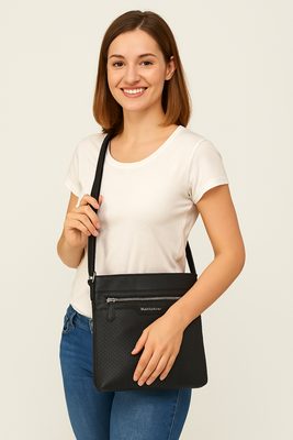 Černá elegantní dámská crossbody kabelka 4151-MM – fotka 1