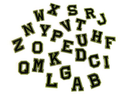 Nažehlovačka písmena černo/zelená{% if product.brand.name %} – Stoklasa{% endif %}