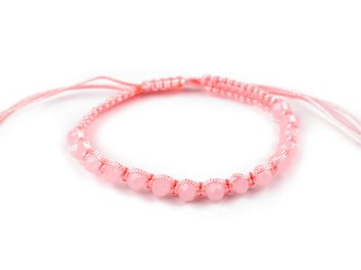 Náramek shamballa s broušenými korálky{% if variant.name %} – 3 růžová sv. lososová{% endif %}