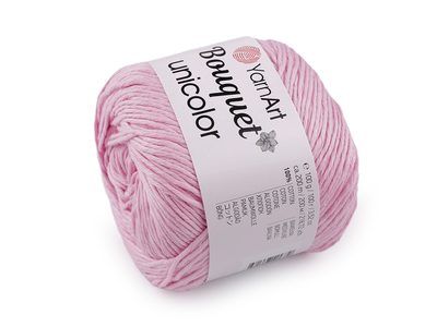 Bavlněná pletací příze Bouquet Unicolor 100 g{% if variant.name %} – 5 (3211) růžová sv.{% endif %}