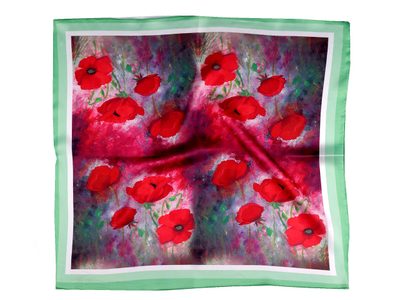 Saténový šátek 50x50 cm{% if variant.name %} – 2 červenorůžová zelená{% endif %}