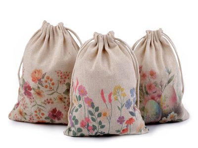 Dárkový pytlík jarní / velikonoční 13x18 cm lněný{% if product.brand.name %} – Stoklasa{% endif %}