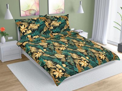 Bavlněné povlečení na dvoudeku Zelená 90/692{% if variant.name %} – 200x200 cm, 2ks 70x90 cm{% endif %}
