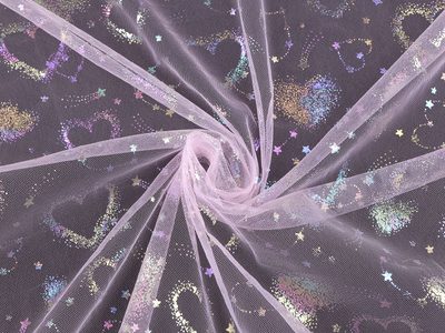 Tyl s AB hologramem srdce METRÁŽ{% if variant.name %} – 3 růžová sv.{% endif %}