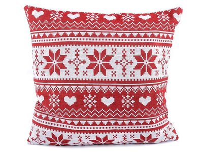 Vánoční Povlak na Polštář - Rozměry 45x45 cm, VÁNOČNÍ Design{% if variant.name %} – 2 červená vločka{% endif %}