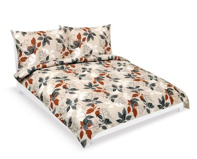 Bavlněné povlečení na dvoudeku Oranžová,Šedá,Béžová 90/807{% if variant.name %} – 200x200 cm, 2ks 70x90 cm{% endif %}