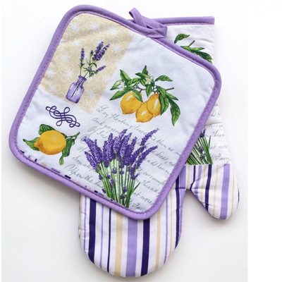 Sada chňapky s podložkou - Levandule s citrónem{% if product.brand.name %} – Olzatex{% endif %}