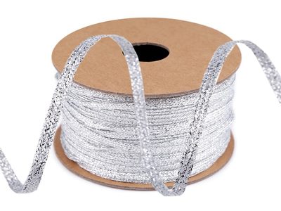 Stuha lurexová šíře 3 mm svatební návin 20m{% if product.brand.name %} – Galanterka{% endif %}