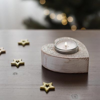Dřevěný svícen - srdce D3252 - 10 x 9 x 4 cm{% if product.brand.name %} – Morex{% endif %}
