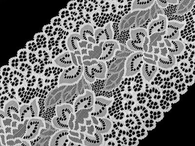 Elastická krajka / vsadka / běhoun šíře 17,5 cm METRÁŽ{% if variant.name %} – 3 bílá{% endif %}