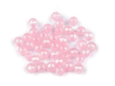 Plastové korálky perleťový AB frost efekt Ø10 mm 20 g{% if variant.name %} –  2 růžová světlá - AB {% endif %}