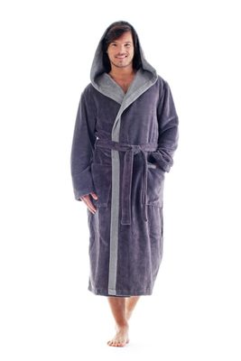 Pánský župan s kapucí Tampa duo antracit 39 59 9551{% if product.brand.name %} – Vestis{% endif %}