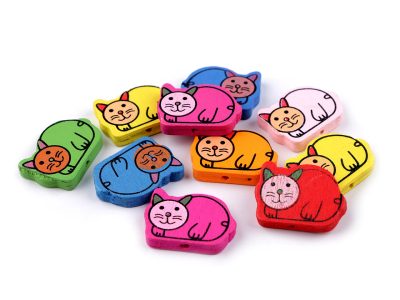 Dřevěné korálky / ozdoby kočka 20x28 mm 10 kusů{% if product.brand.name %} – Galanterka{% endif %}