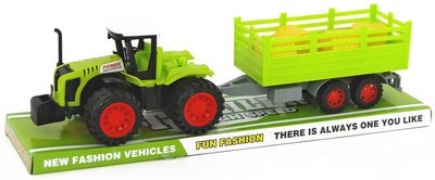 Traktor na setrvačník zelený set s vlečkou a balíky sena plast{% if product.brand.name %} – {% endif %}