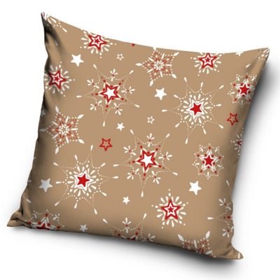 Vánoční povlak Hvězdičky béžové 40x40 cm{% if product.brand.name %} – Carbotex{% endif %}