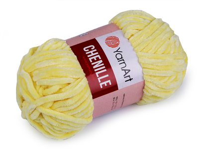 Pletací žinylková příze Chenille 100 g{% if variant.name %} – 3 (561) žlutá světlá{% endif %}