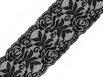 Elastická krajka / vsadka šíře 80-100 mm METRÁŽ{% if variant.name %} – 3 (100 mm) černá{% endif %}