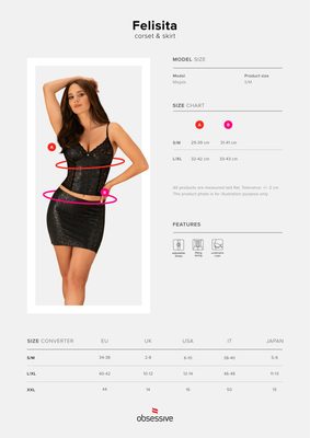 Žhavý set Felisita corset & skirt - Obsessive – fotka 2